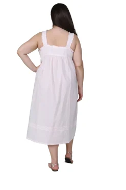 La Cera™ Vestido Estilo Pichi Sin Mangas Con Bordado De Talla Grande La Cera