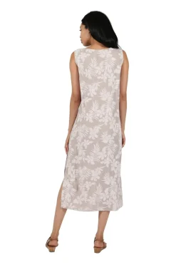 La Cera™ Vestido Evase Con Estampado Floral A Tono, Sin Mangas, De La Cera