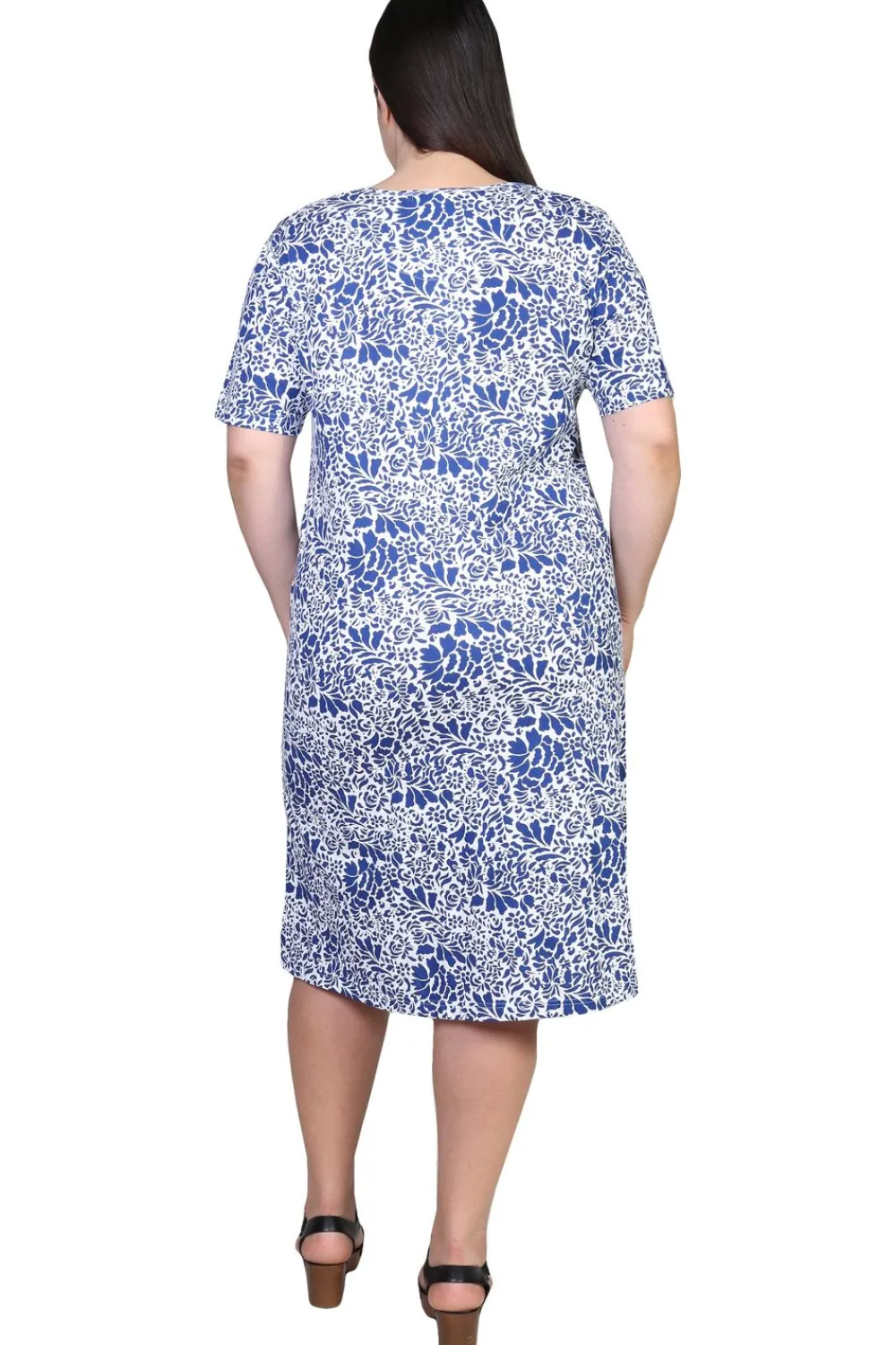 La Cera™ Vestido Evase De Punto De Jersey De Algodon La Cera - Tallas Grandes