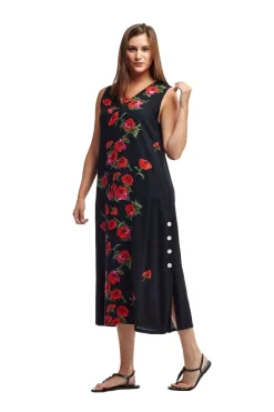 La Cera™ Vestido La Cera Sin Mangas Con Cuello En V