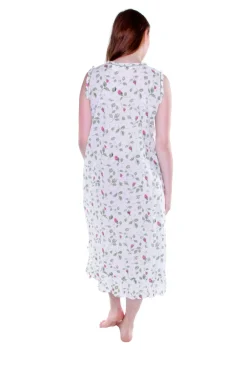 La Cera™ Vestido La Cera Sin Mangas Rose Vine 100% Algodon
