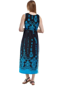 La Cera™ Vestido Largo Estampado Sin Mangas Con Estampado De Paisley En El Bord