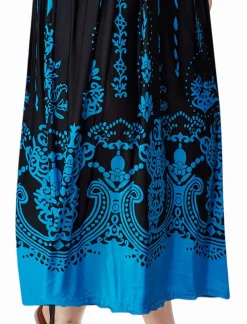 La Cera™ Vestido Largo Estampado Sin Mangas Con Estampado De Paisley En El Bord