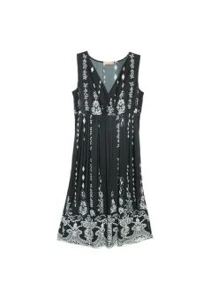 La Cera™ Vestido Largo Estampado Sin Mangas Con Estampado De Paisley En El Bord