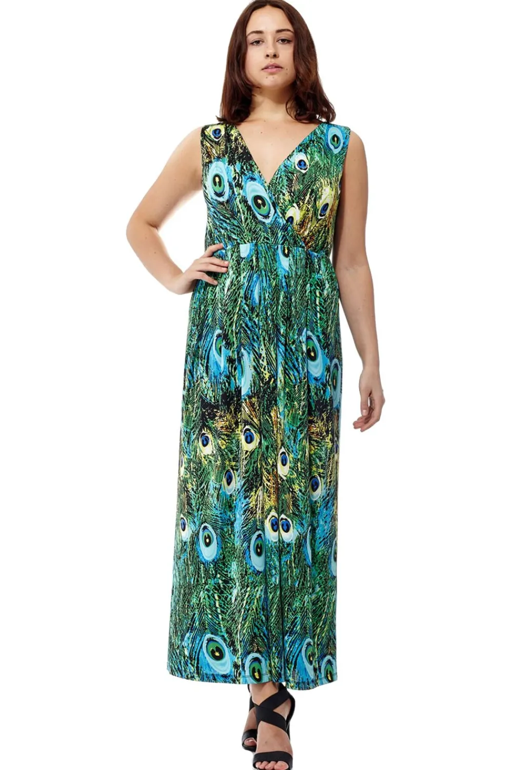 La Cera™ Vestido Largo Sin Mangas Con Estampado De De La Cera