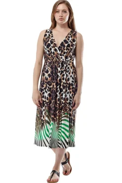 La Cera™ Vestido Largo Sin Mangas Con Estampado Animal