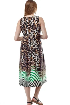 La Cera™ Vestido Largo Sin Mangas Con Estampado Animal