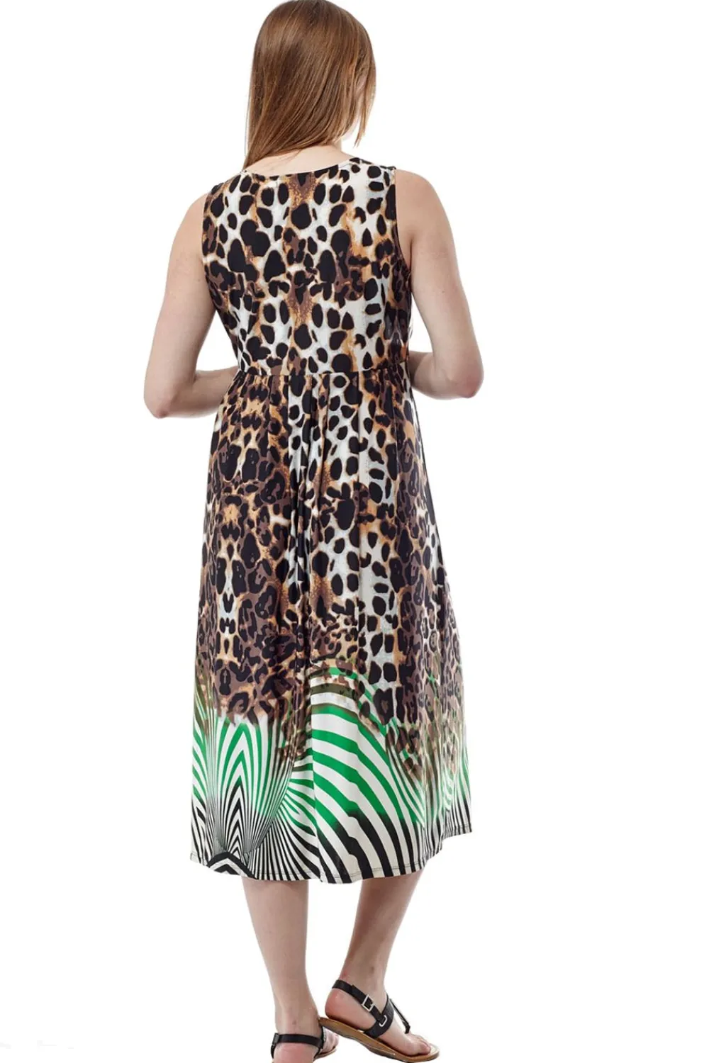 La Cera™ Vestido Largo Sin Mangas Con Estampado Animal