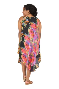 La Cera™ Vestido Panuelo Talla Grande Con Estampado Multiple