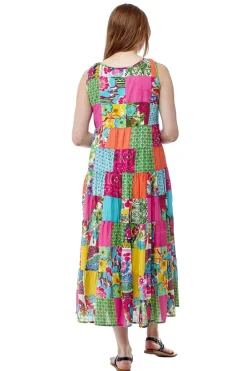 La Cera™ Vestido Patchwork Multicolor La Cera