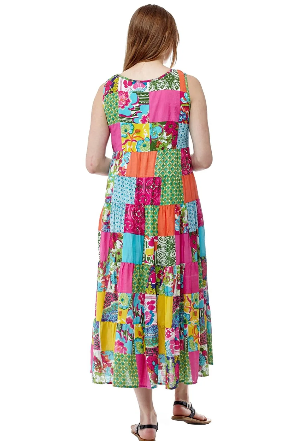 La Cera™ Vestido Patchwork Multicolor La Cera