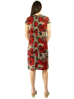 La Cera™ Vestido Plisado Con Rosas De Medianoche