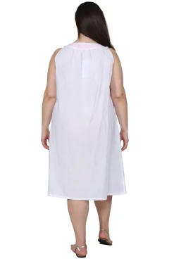 La Cera™ Vestido Sin Mangas Con Bordado En Contraste De Talla Grande De La Cera