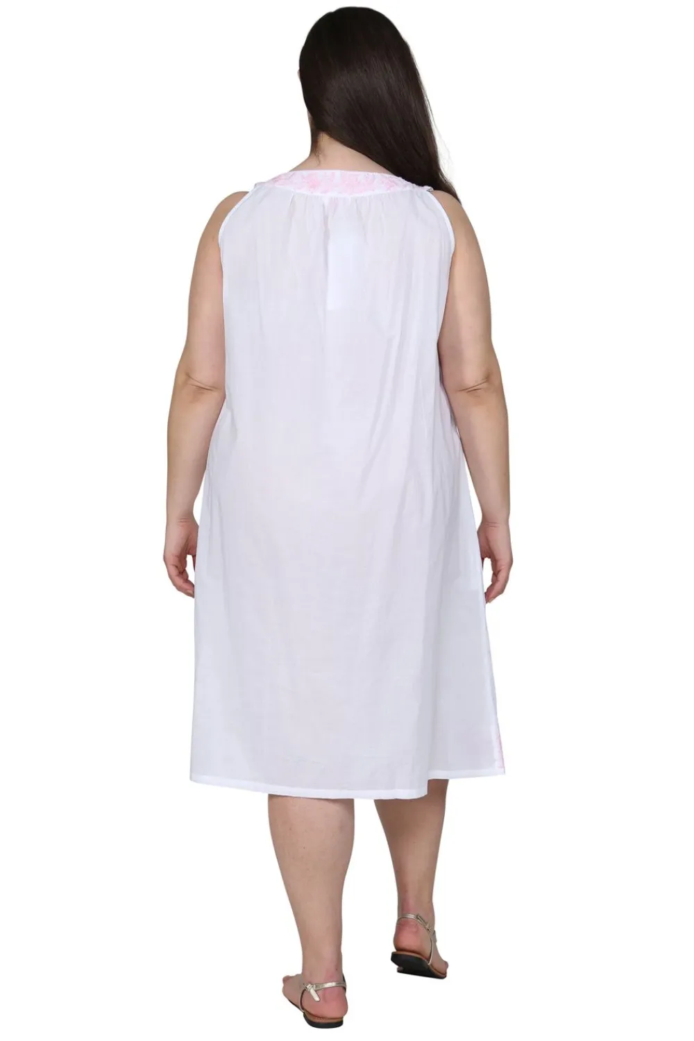 La Cera™ Vestido Sin Mangas Con Bordado En Contraste De Talla Grande De La Cera