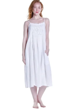 La Cera™ Vestido Sin Mangas Con Canesu Y Pechera Bordado De La Cera