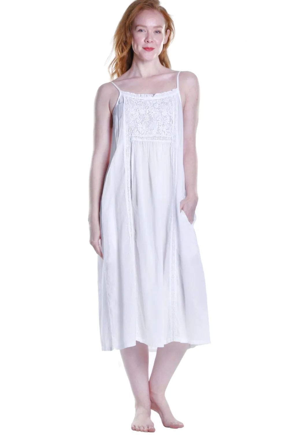 La Cera™ Vestido Sin Mangas Con Canesu Y Pechera Bordado De La Cera