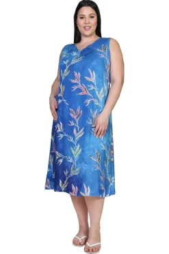 La Cera™ Vestido Sin Mangas Con Cuello En V La Cera Talla Grande