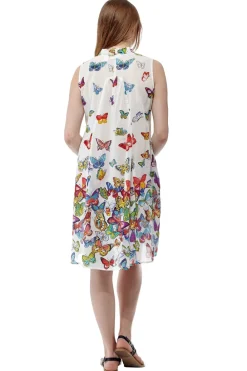 La Cera™ Vestido Sin Mangas Con Estampado De Mariposas La Cera