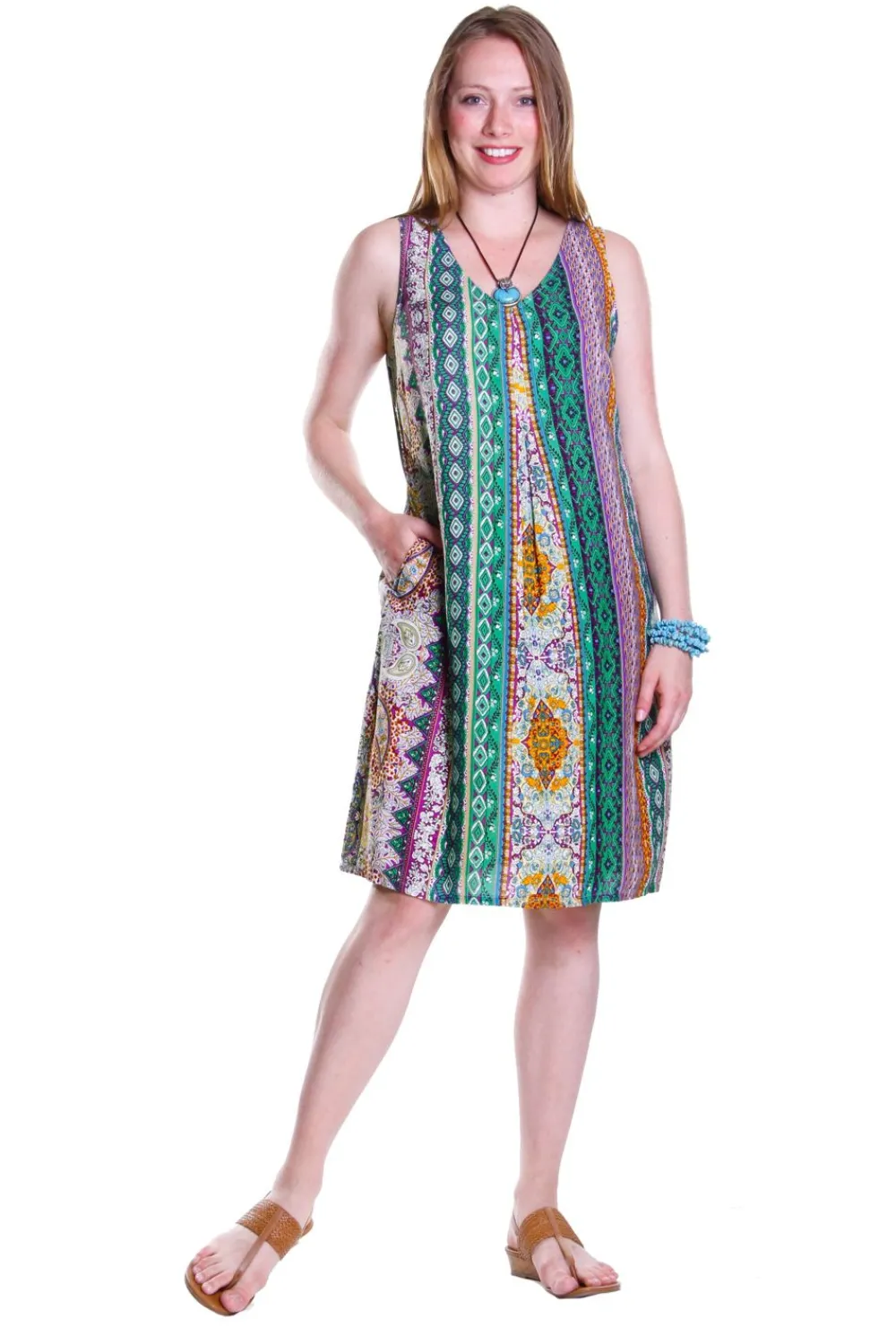 La Cera™ Vestido Sin Mangas Con Estampado Multiple De La Cera