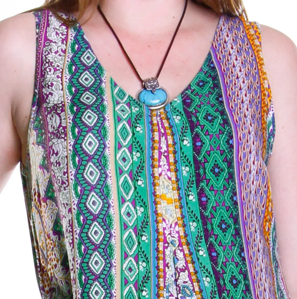 La Cera™ Vestido Sin Mangas Con Estampado Multiple De La Cera