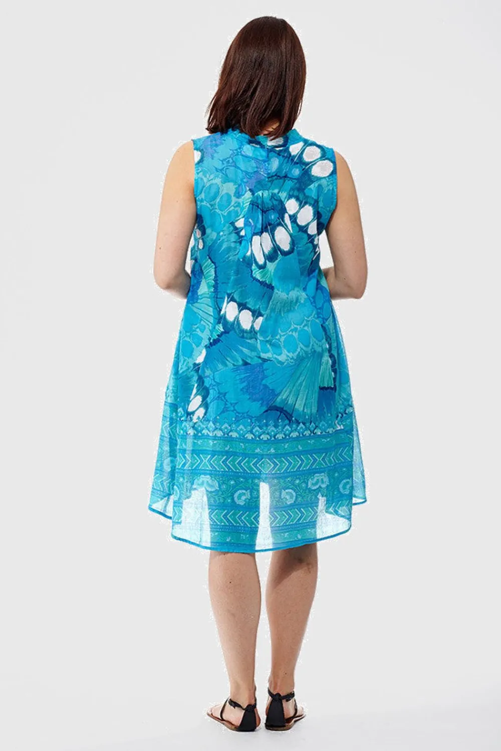 La Cera™ Vestido Sin Mangas Con Estampado De Mariposas La Cera