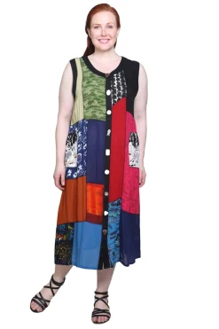 La Cera™ Vestido Sin Mangas De Talla Grande Con Estampado Multiple De La Cera