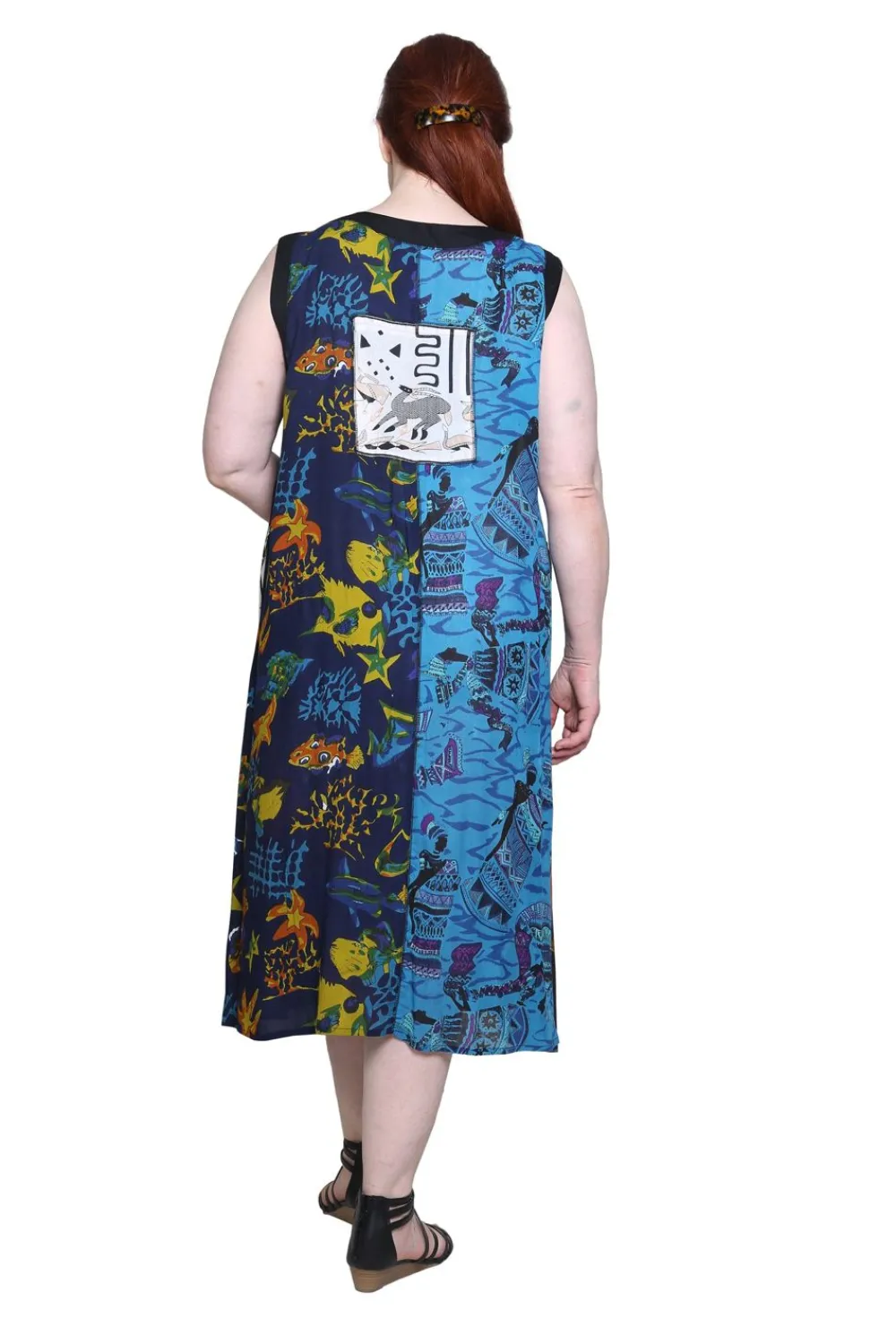 La Cera™ Vestido Sin Mangas De Talla Grande Con Estampado Multiple De La Cera