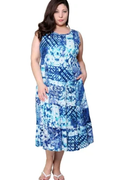 La Cera™ Vestido Sin Mangas De Talla Grande Con Tenido Anudado De La Cera