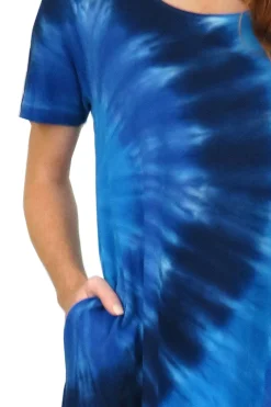 La Cera™ Vestido Vaquero Con Efecto Tie-Dye Y Manga Corta De Punto De Algodon L