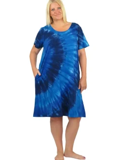 La Cera™ Vestido Vaquero Con Efecto Tie-Dye Y Manga Corta De Punto De Algodon L