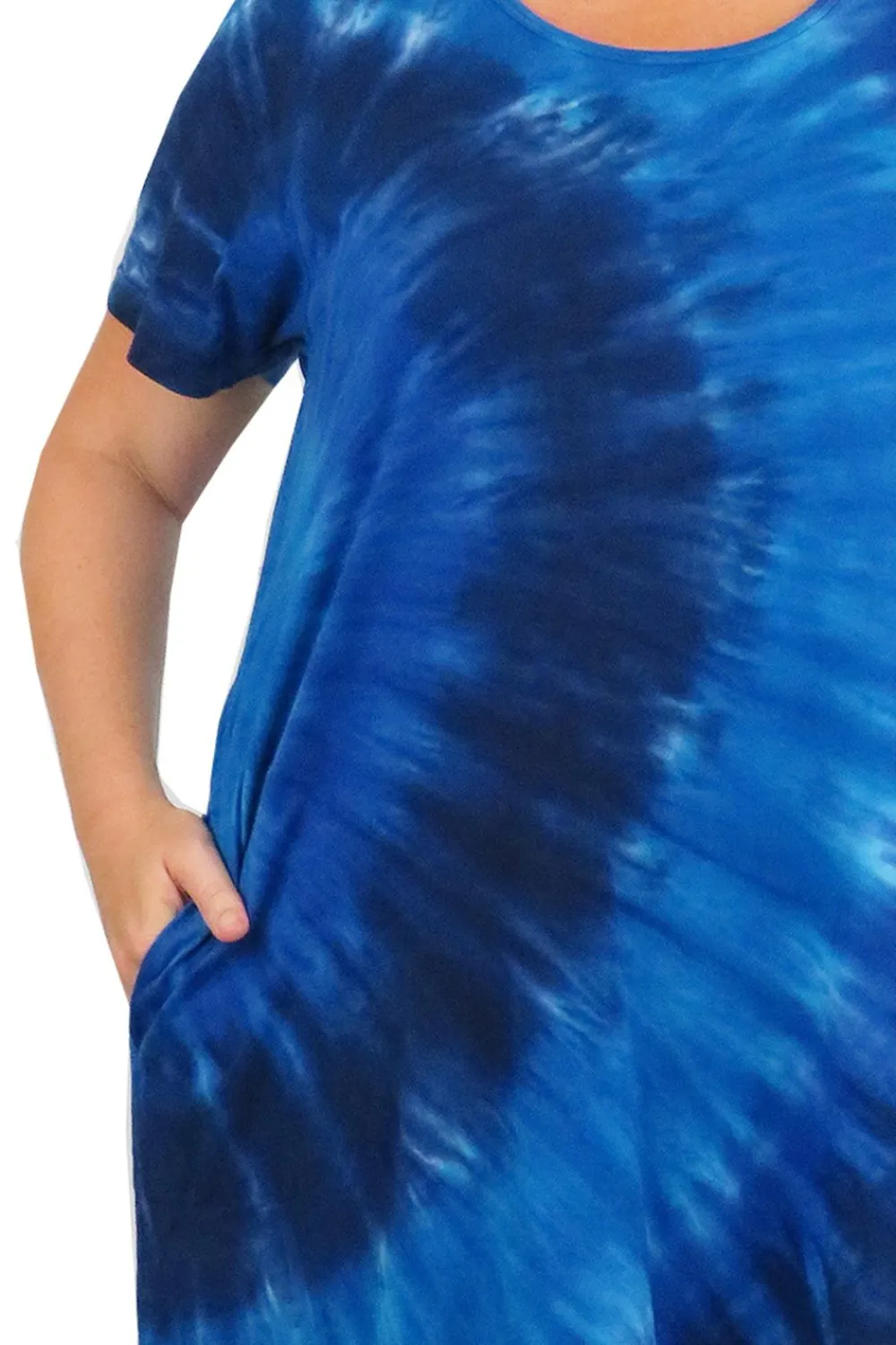 La Cera™ Vestido Vaquero Con Efecto Tie-Dye Y Manga Corta De Punto De Algodon L