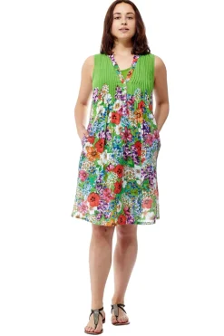 La Cera™ Vestido Veraniego Corto Floral Sin Mangas La Cera