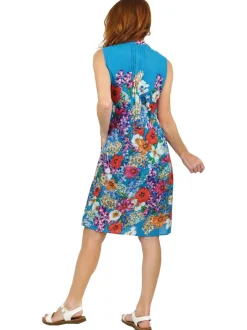 La Cera™ Vestido Veraniego Corto Floral Sin Mangas La Cera